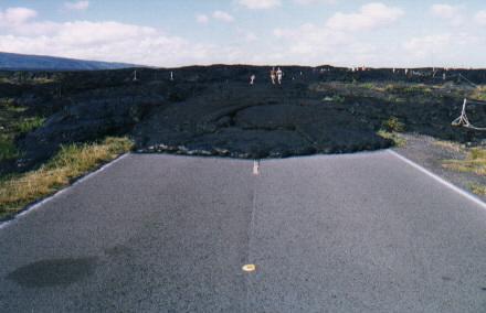 Lva, kter v roce 1982 pokryla silnice na ostrov Big Island na Hawaii